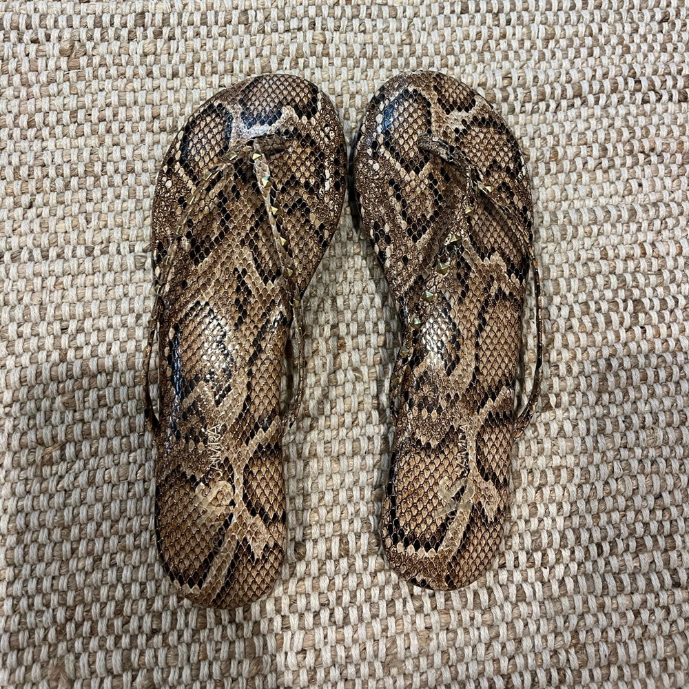 Yosi Samra Snakeskin Flip Flops